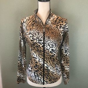 Christine Alexander Leopard Print Athletics Jacket